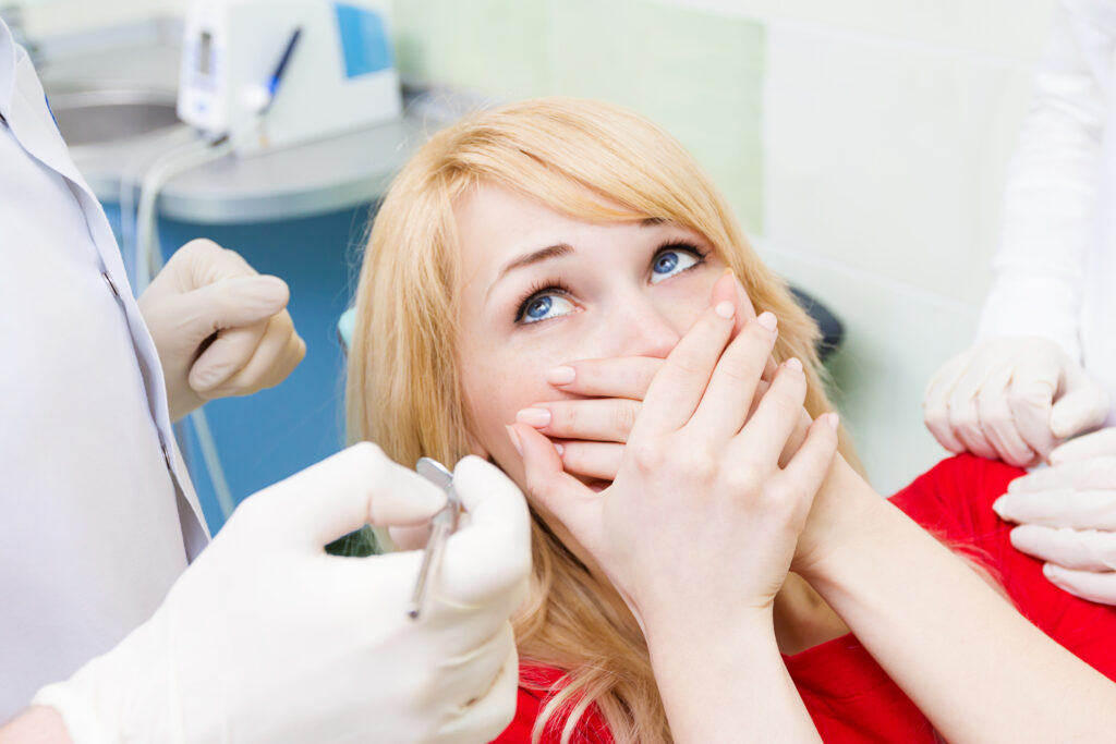 young woman with dental anxiety